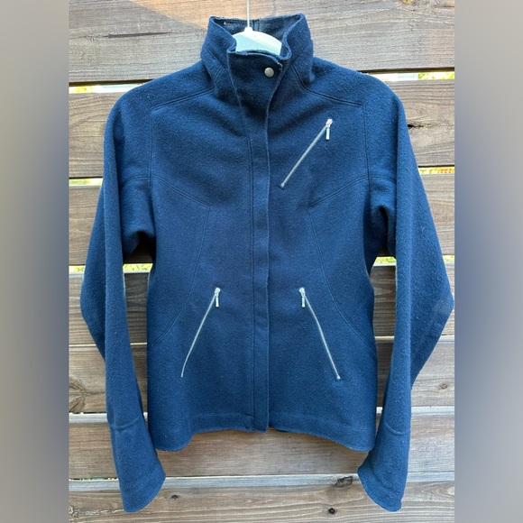 Nau | Jackets & Coats | Nau Womens Navy Blue Merino Wool Full Zip ...